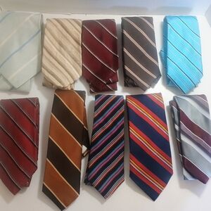 Neckties Men's Ties Various Brands Multicolor Pattern Bundle Lot of 10